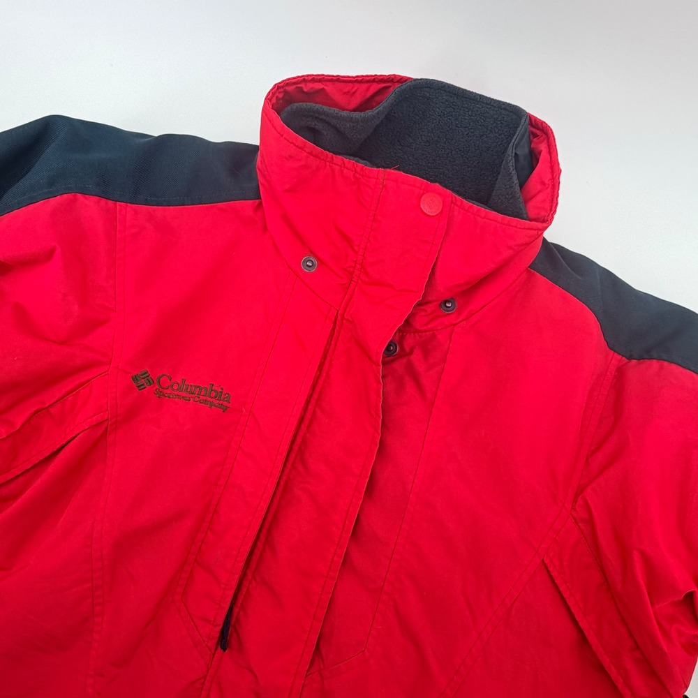 Columbia Double Whammy Jacket Mens M Red Black‎ Vintage Winter Ski Coat